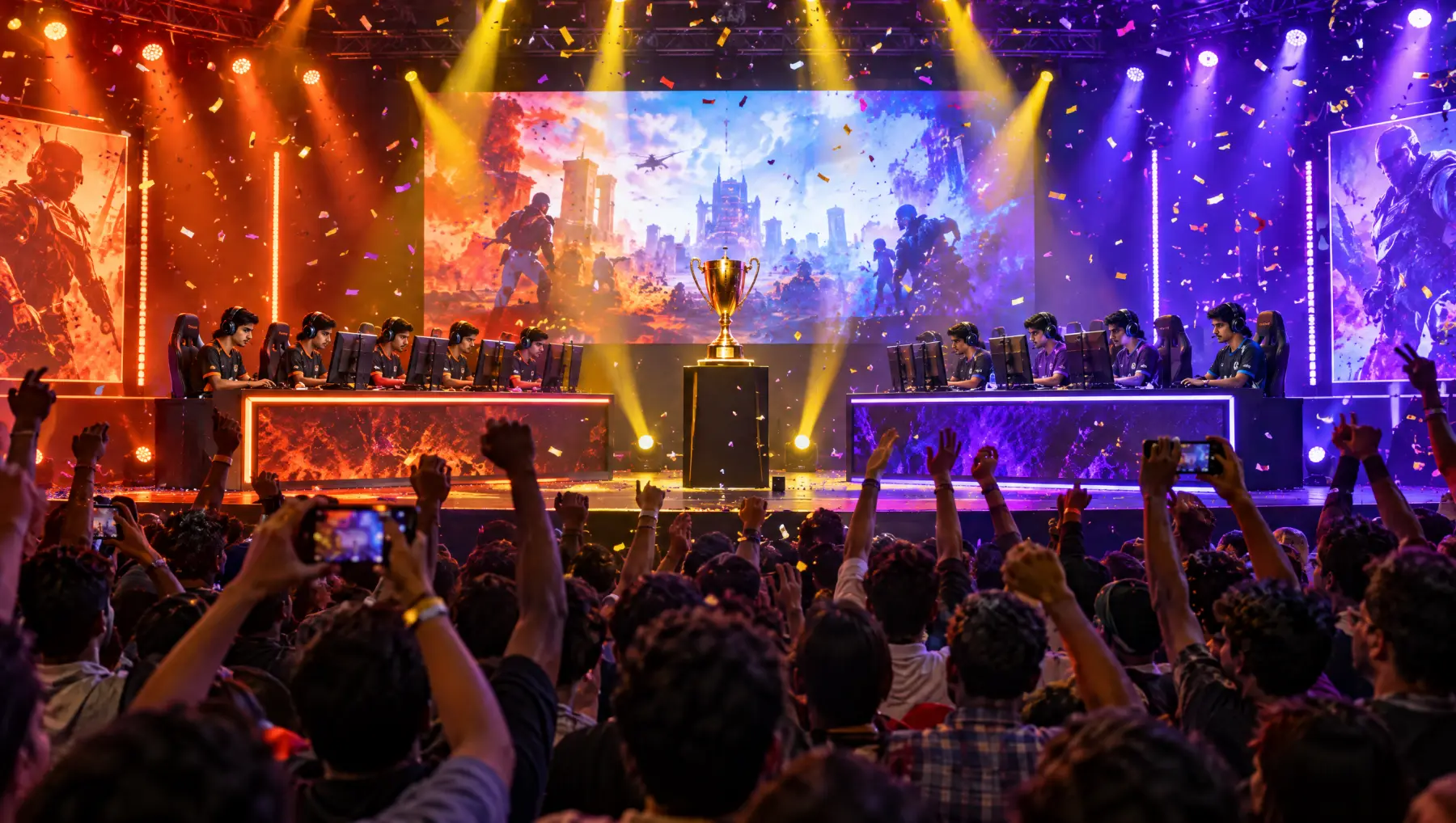 Tournament final with a crowd